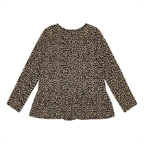 BIRKHOLM Peplum Bluse Leopard Brun